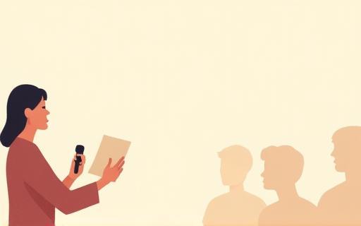 Person practicing public speaking
